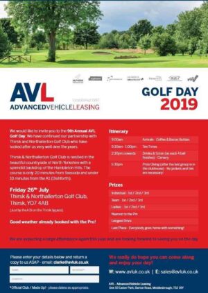 Date confirmed for Annual AVL Golf Day