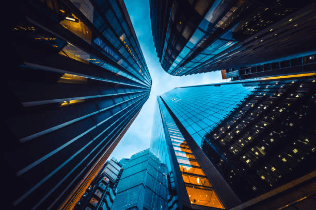 Looking Up At Skyscrapers